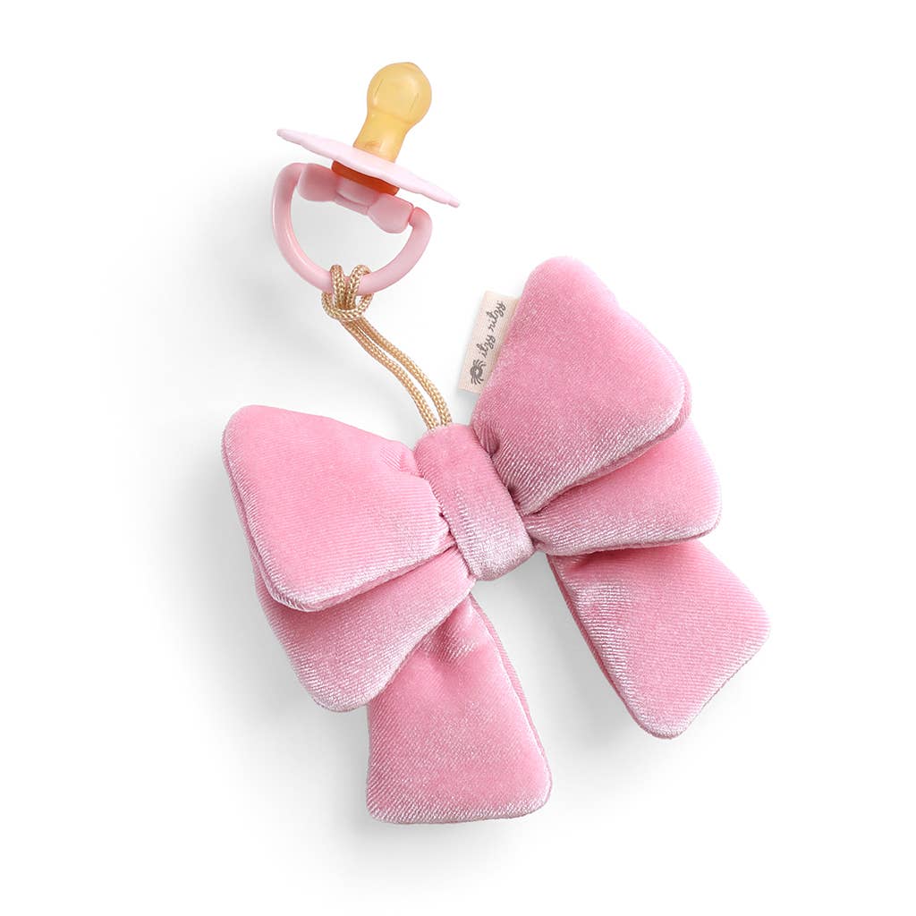 Bitzy Pal Natural Rubber Pacifier & Plush: Bow