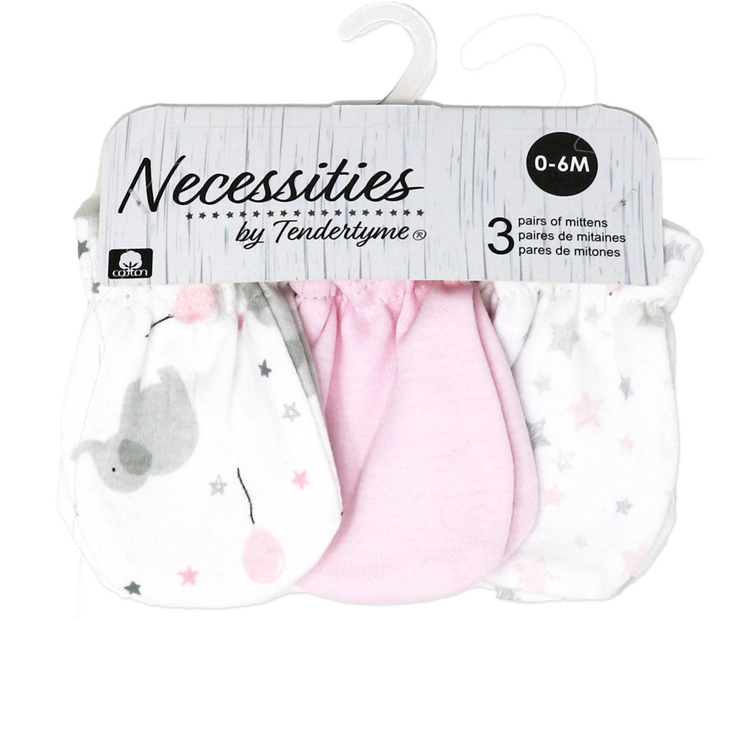 ROSE TEXTILE 3 PK ELEPHANT MITT