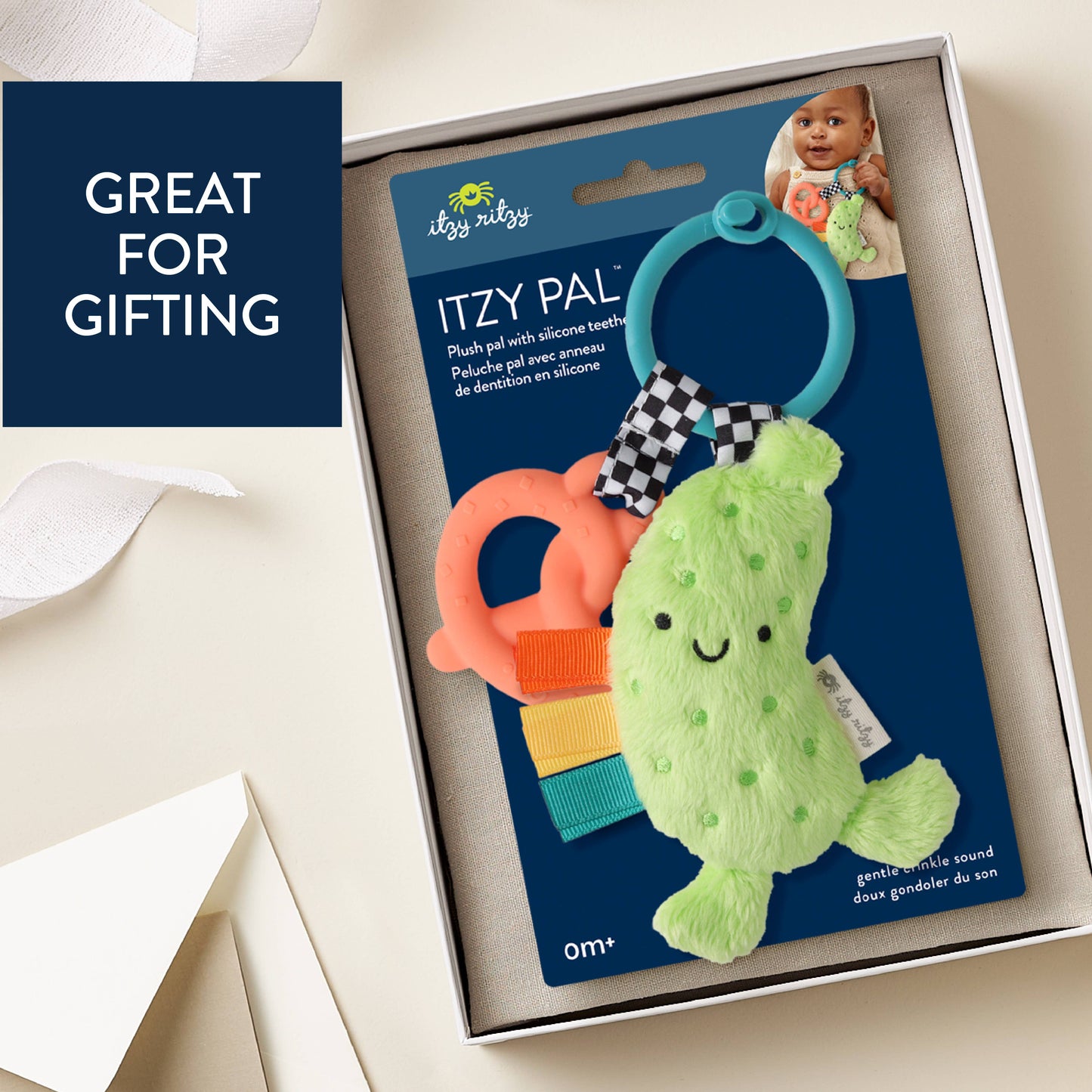 Itzy Pal™ Plush + Teether: Strawberry