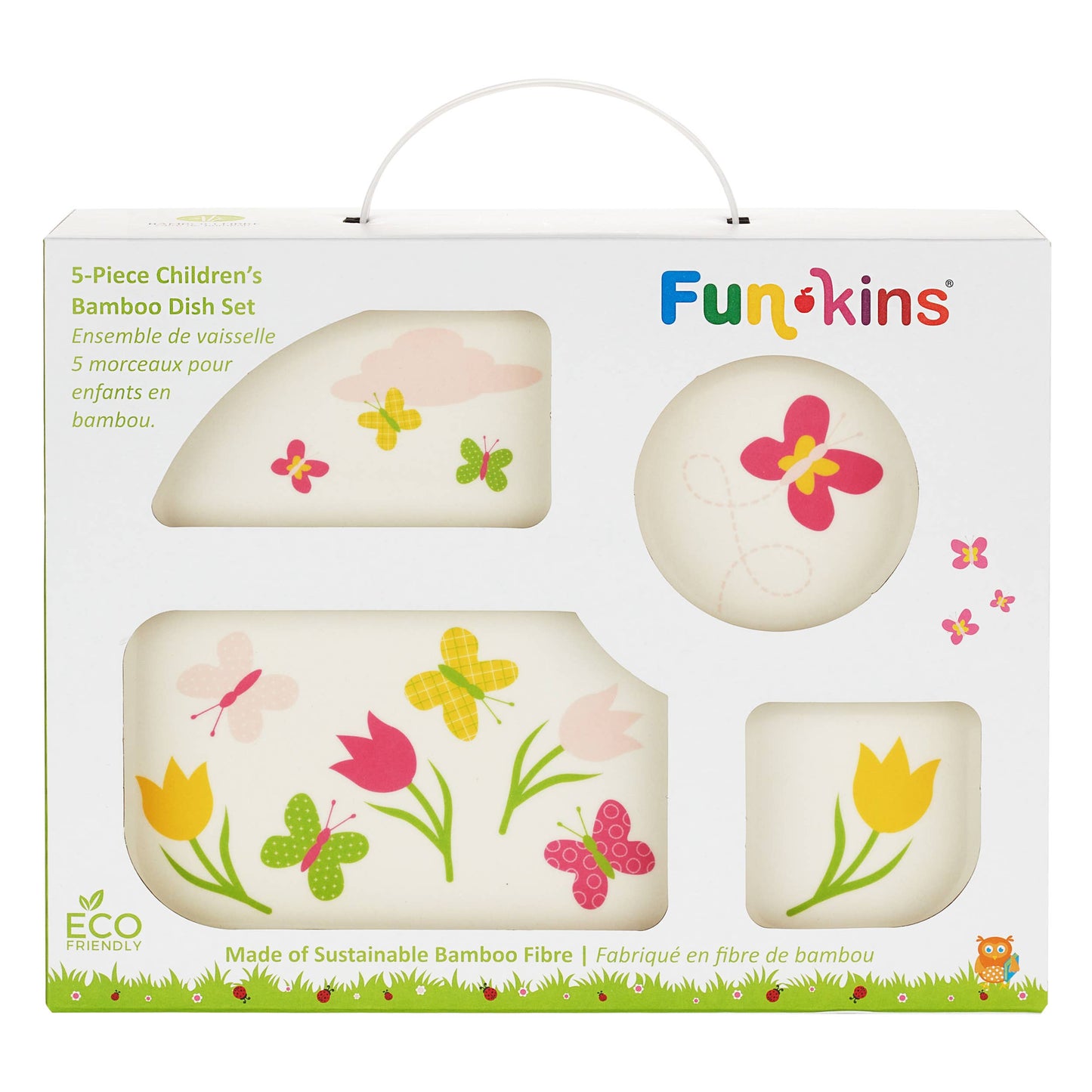 My Funkins Five Piece Bamboo Dish Set for Kids - Butterflies