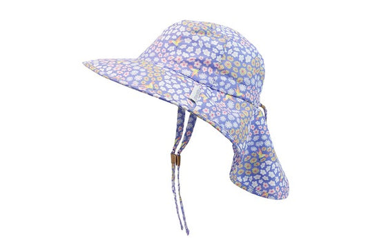 FLAPJACKKIDS Sun Hat with Neck Cape - Floral Field