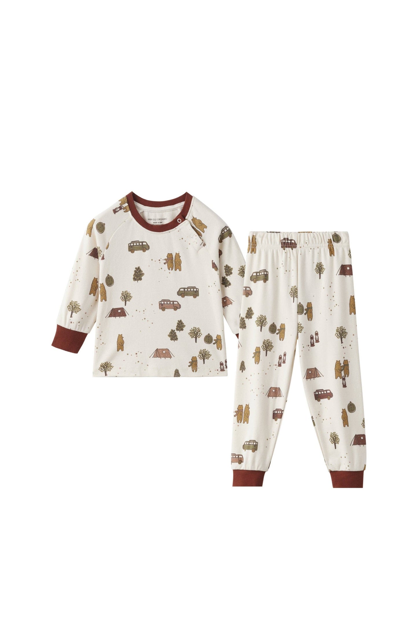 NORSU Organic Toddler Pajama Set-Camping