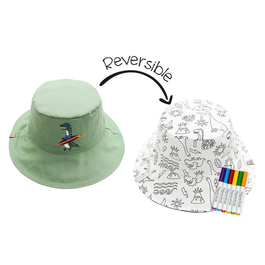 FLAPJACKKIDS Kids Colouring Sun Hat - Dino