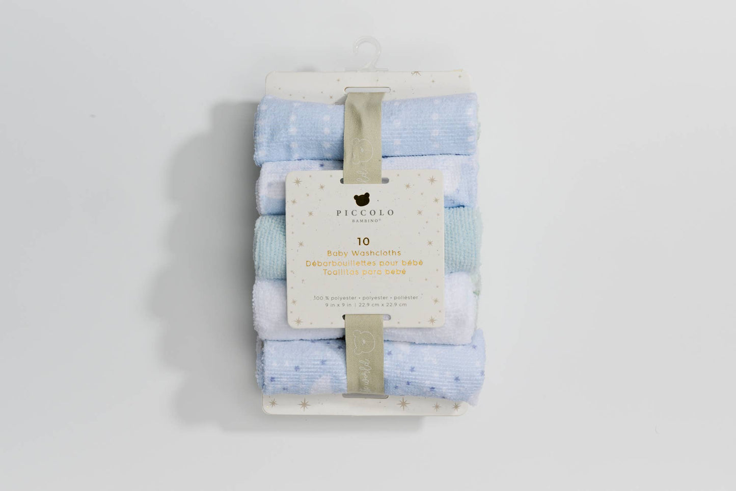 10 Pack Washcloths One Size | 9" X 9": Blue