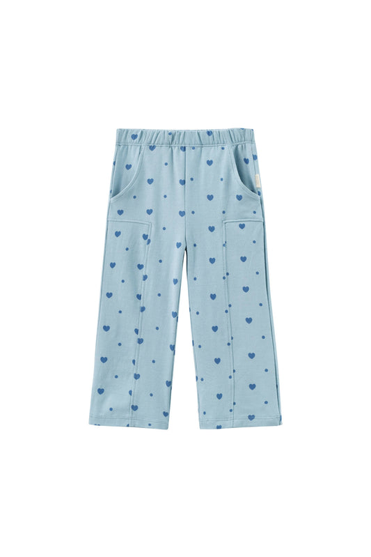Norsu Organic Girl Flare Everyday Pant-Blue Hearts