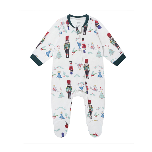 Nest Designs Long Sleeve Footed Sleeper (Organic Cotton) - Nutcracker