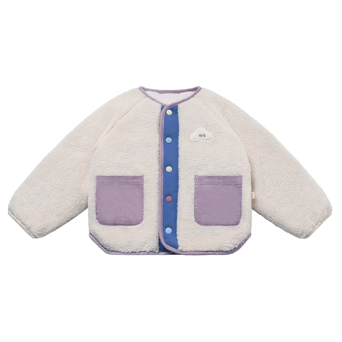 Petite Revery Recycled High Pile Fleece Reversible Jacket - Cloud