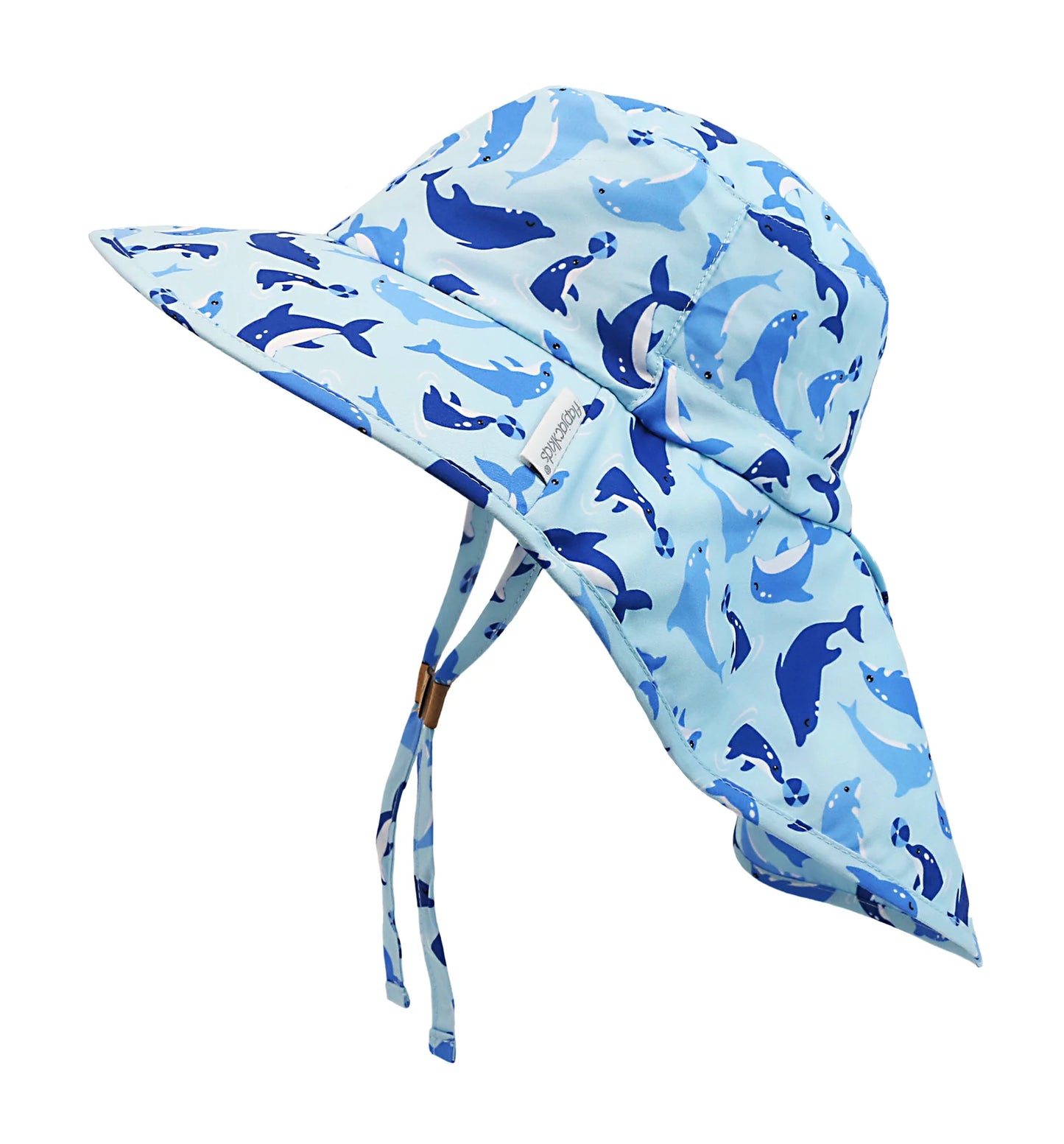 FLAPJACKKIDS Sun Hat with Neck Cape - dolphine