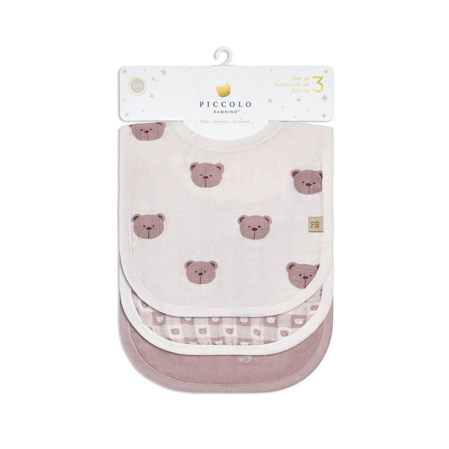 3 Pc Pack Muslin Bibs One Size : Blue