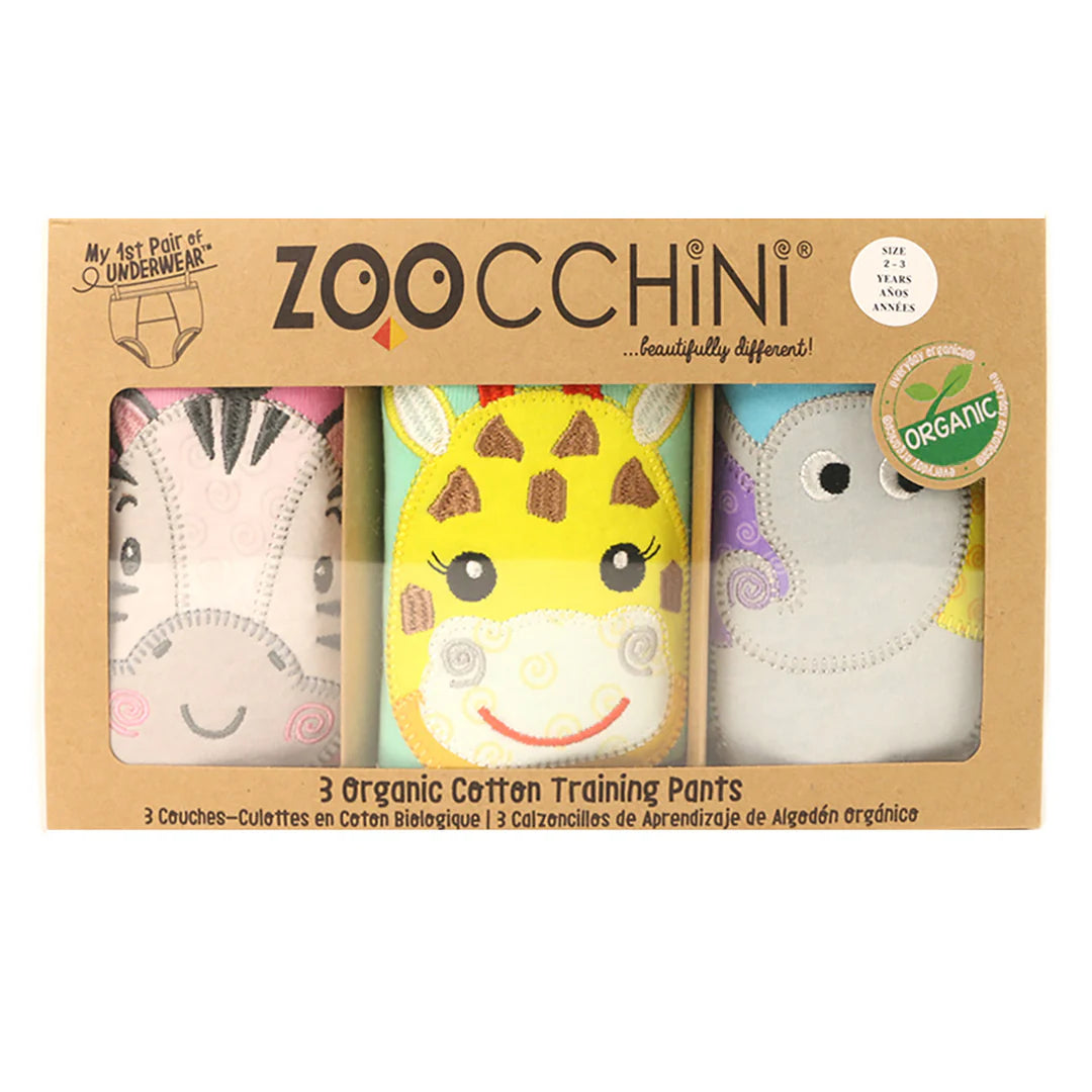 ZOOCCHINI Organic Cotton 3 Piece Potty Training Pants - Zoo Friends