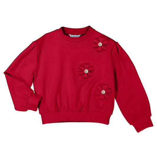 Mayoral Pullover flower applique - Cherry