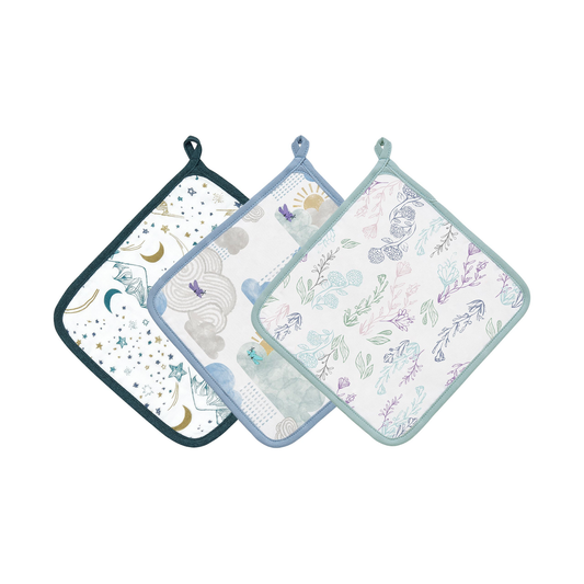 Nest Designs 4-Layer Baby Washcloth Set(Bamboo,3pack)-Assorted Color