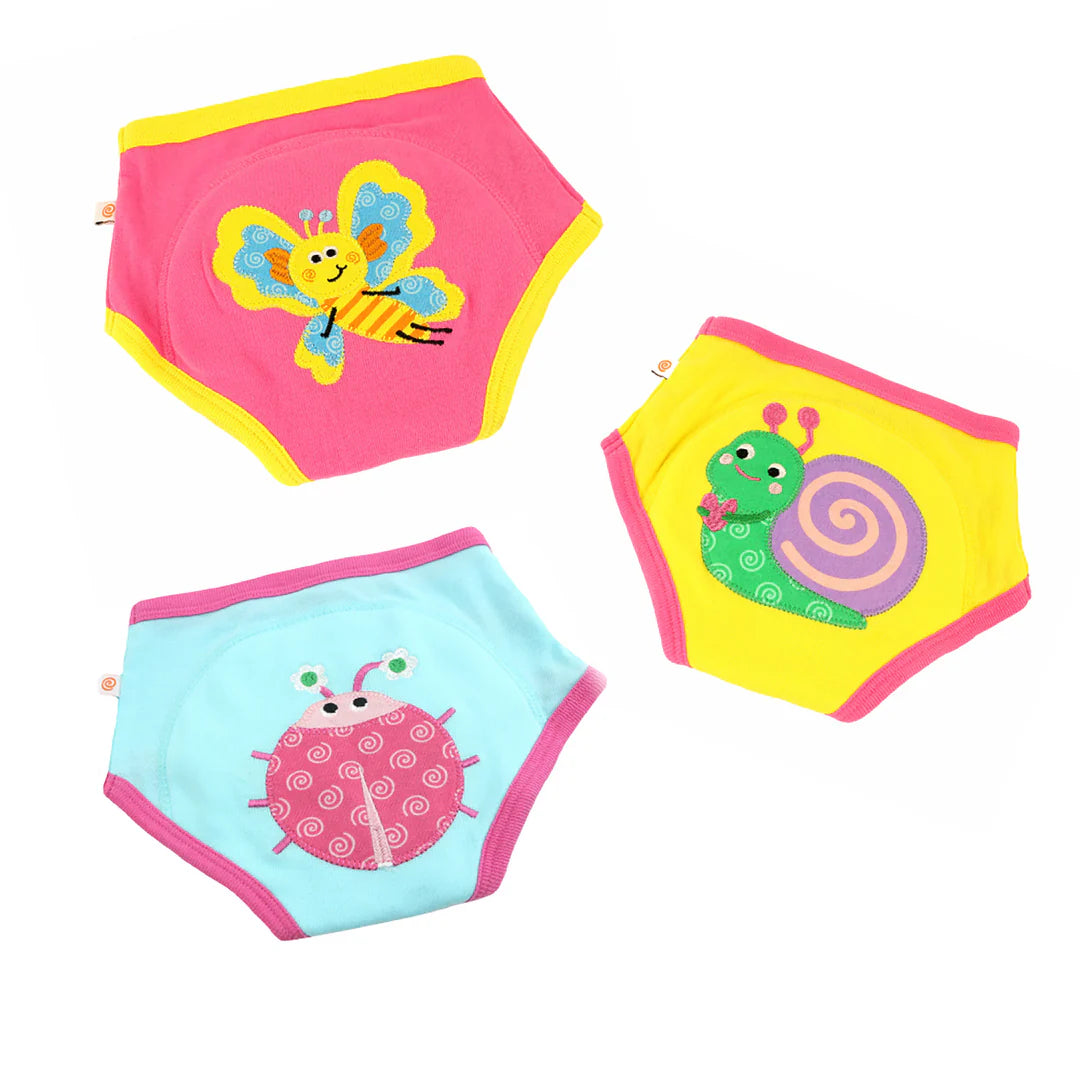 ZOOCCHINI Organic Cotton 3 Piece Potty Training Pants - Garden Creatures