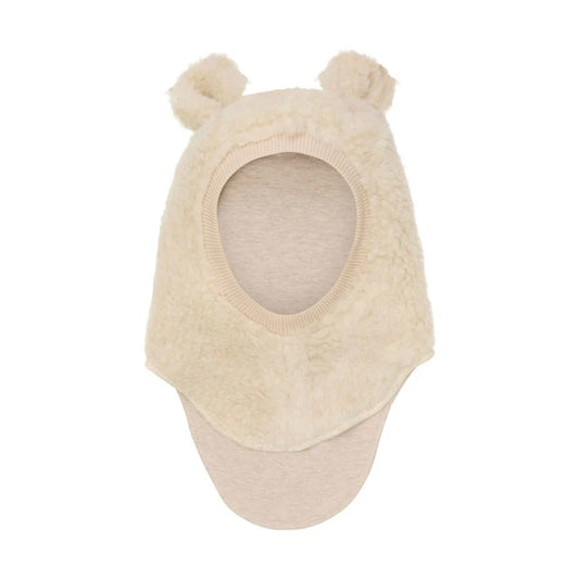 Huttelihut  Wool Teddy Balaclava with Short Ears - Cement