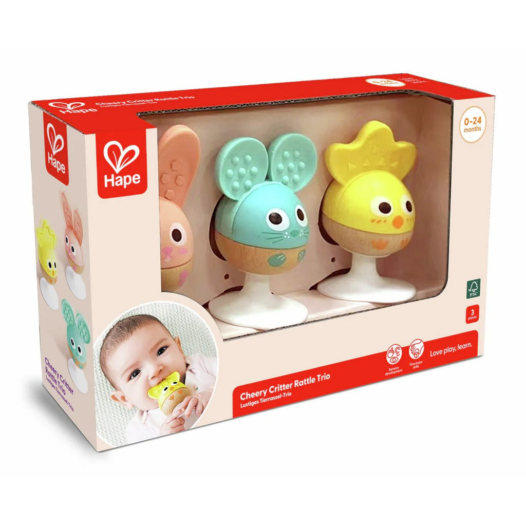 Hape® CHEERY CRITTER RATTLE TRIO