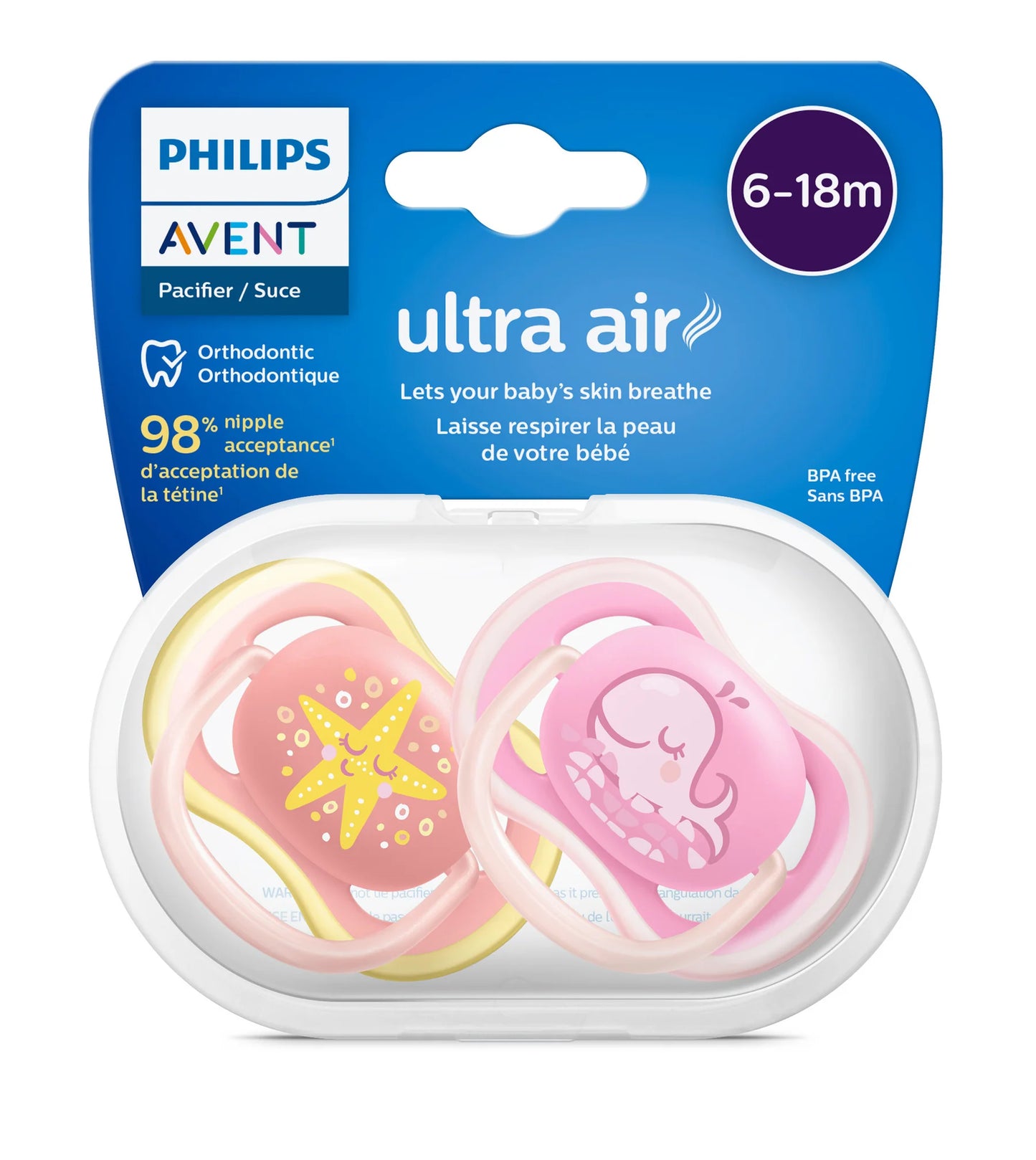 PHILIPS AVENT Ultra Air Pacifier - 6-18M - Assorted Animals