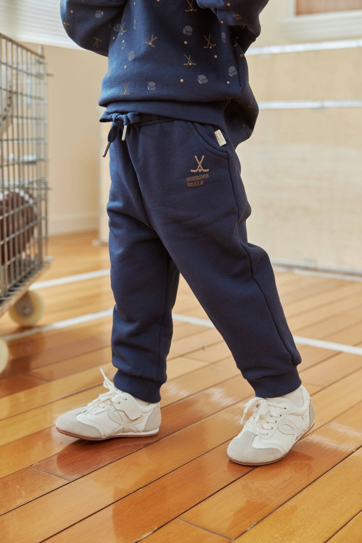 Organic Toddler Fleece Sweatpant-Navy: 5-6T