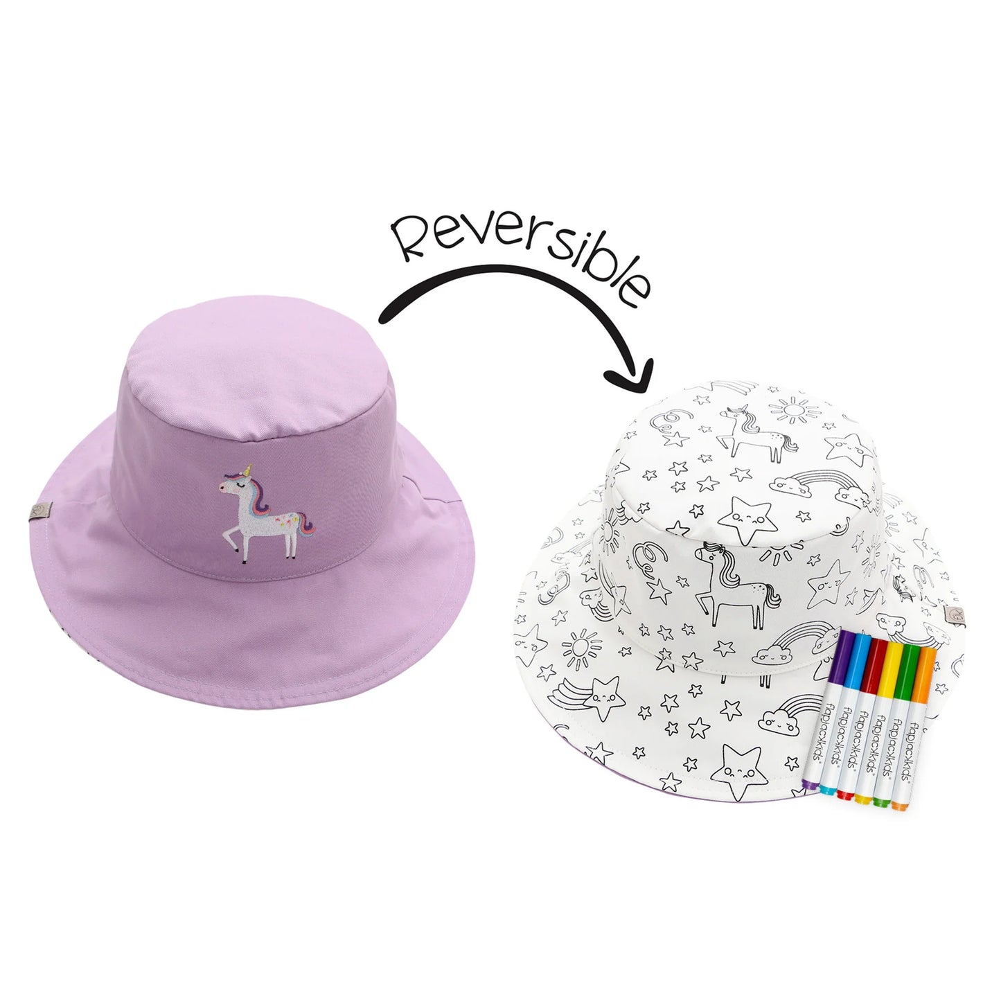 FLAPJACKKIDS Kids Colouring Sun Hat - Unicorn