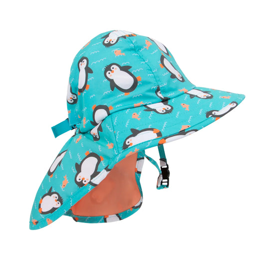 ZOOCCHINI UPF50+ Baby Toddler Cape Sun Hat Penguin