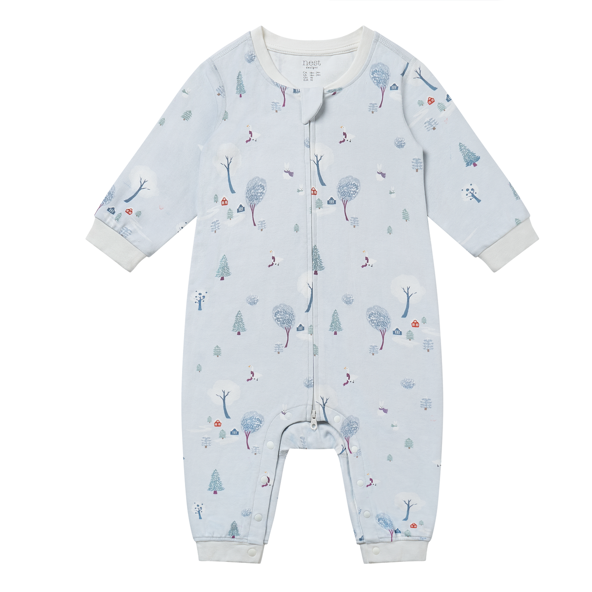 Nest Designs Long Sleeve Romper - Snowy Snuggles