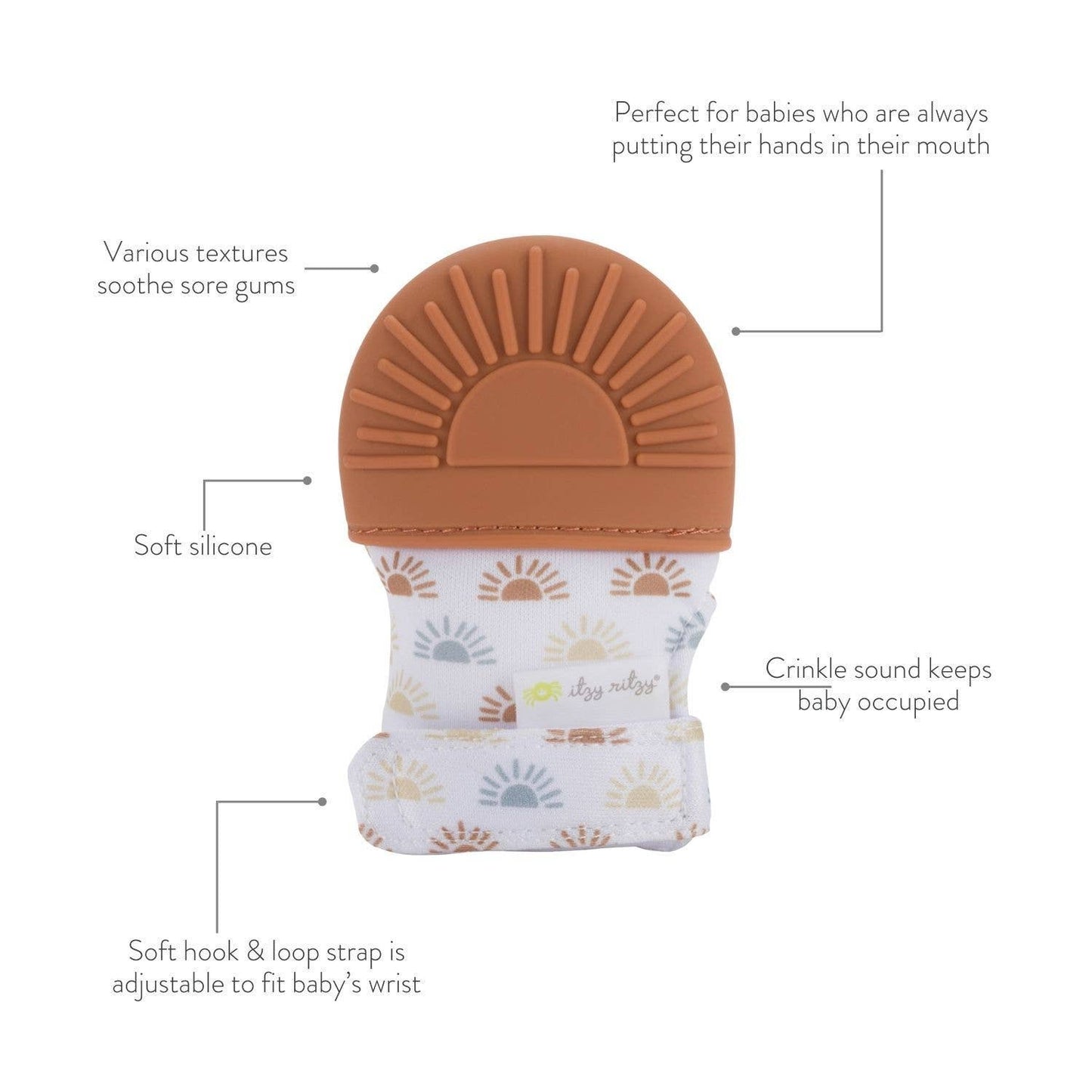 Itzy Mitt™ Silicone Teething Mitts: Bow