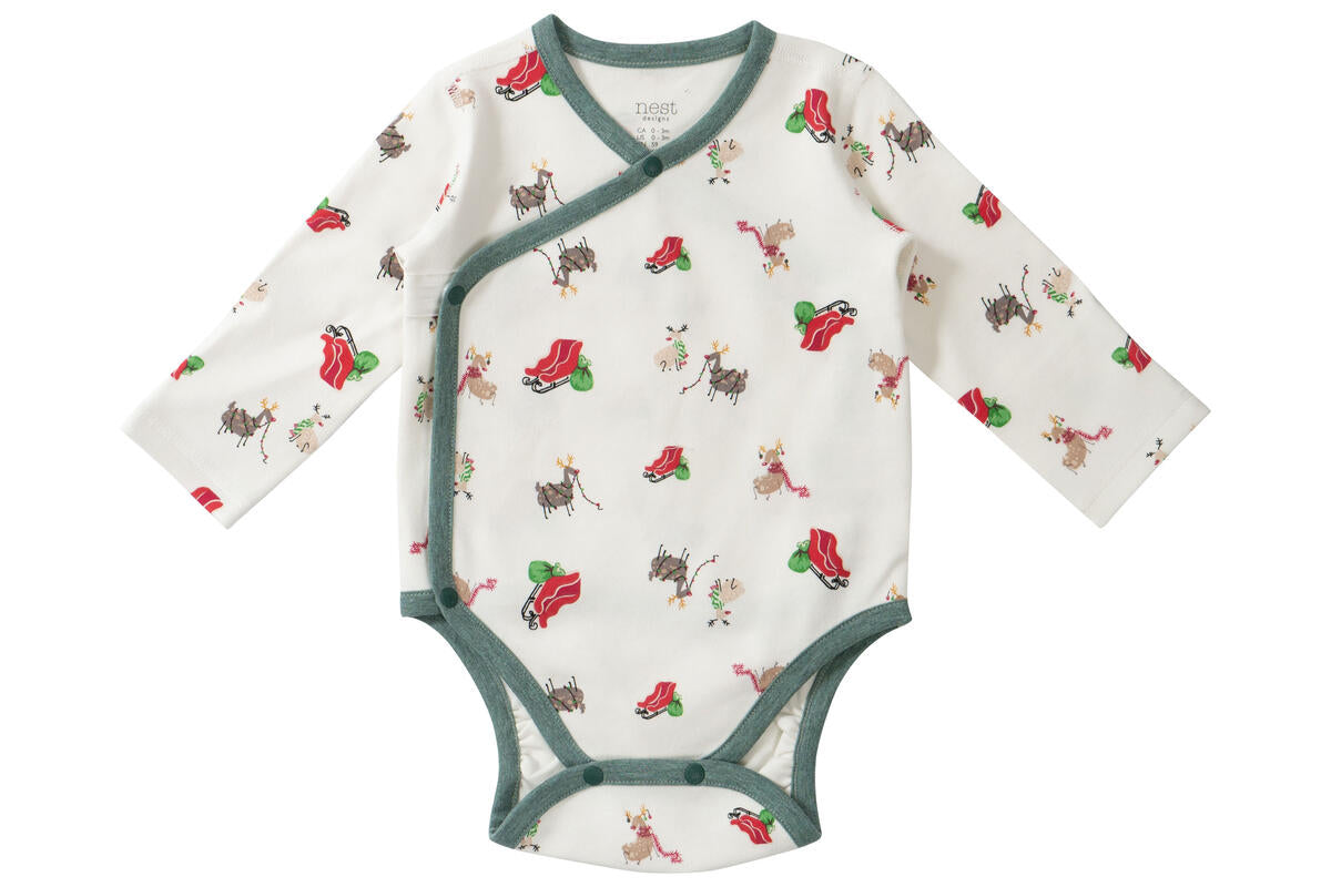 Nest Designs Long Sleeve Kimono Onesie (Organic Cotton)