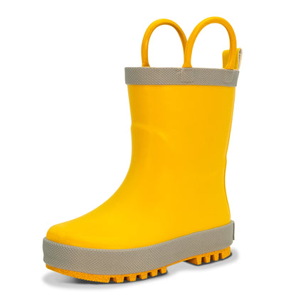 Jan & Jul Puddle-Dry Rain Boots in Yellow - three-quarter view