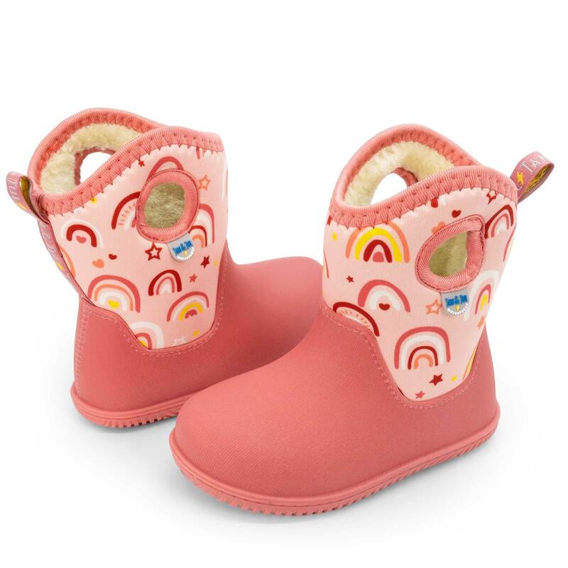 Jan and Jul  | Toasty-Dry Lite Winter Boots pink rainbow