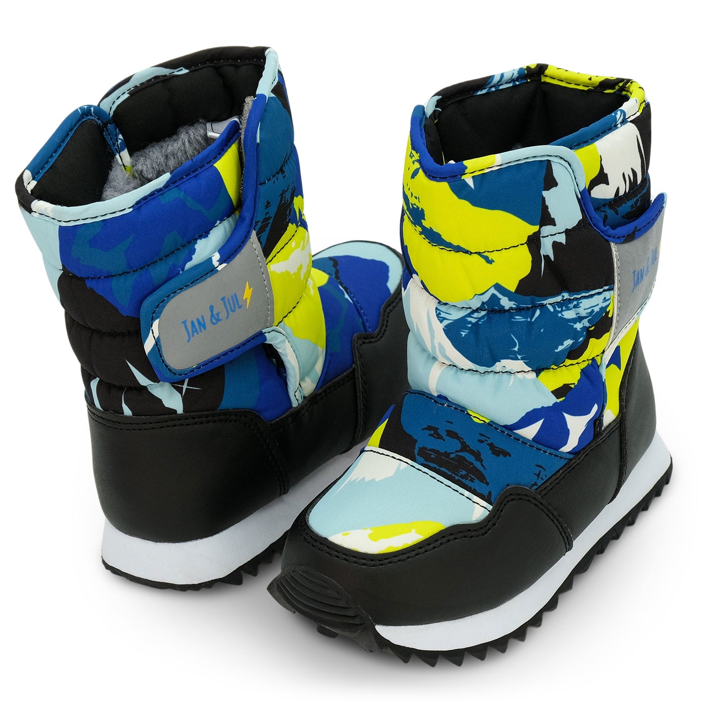 Jan and Jul | Toasty-Dry Tall Puffy Winter Boots Neon Peaks