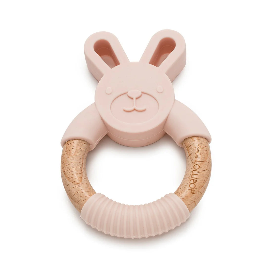 LOULOU LOLLIPOP Bunny Silicone and Wood Teething Ring