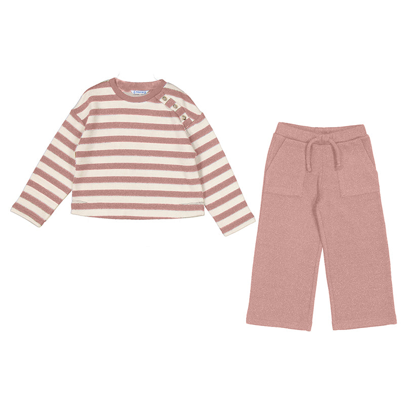 Mayoral Striped pants set - Rose