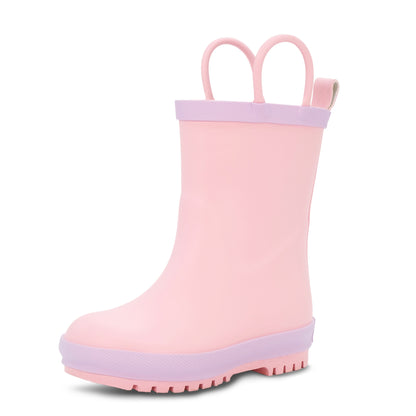 Jan & Jul Puddle-Dry Rain Boots in Pink - three-quarter view