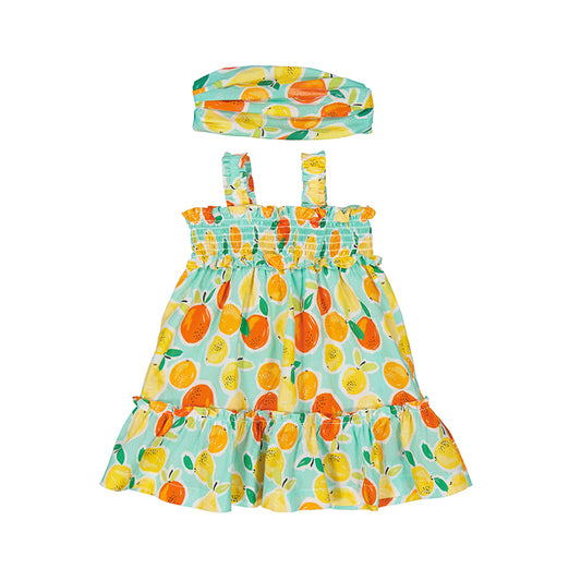 Mayoral Dress w/headband - Aqua