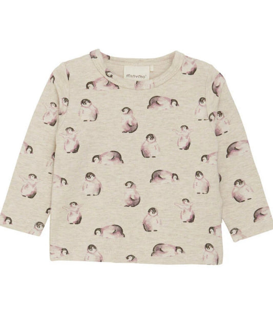 Minymo Baby T- Shirt Penguin OEKO  TEX