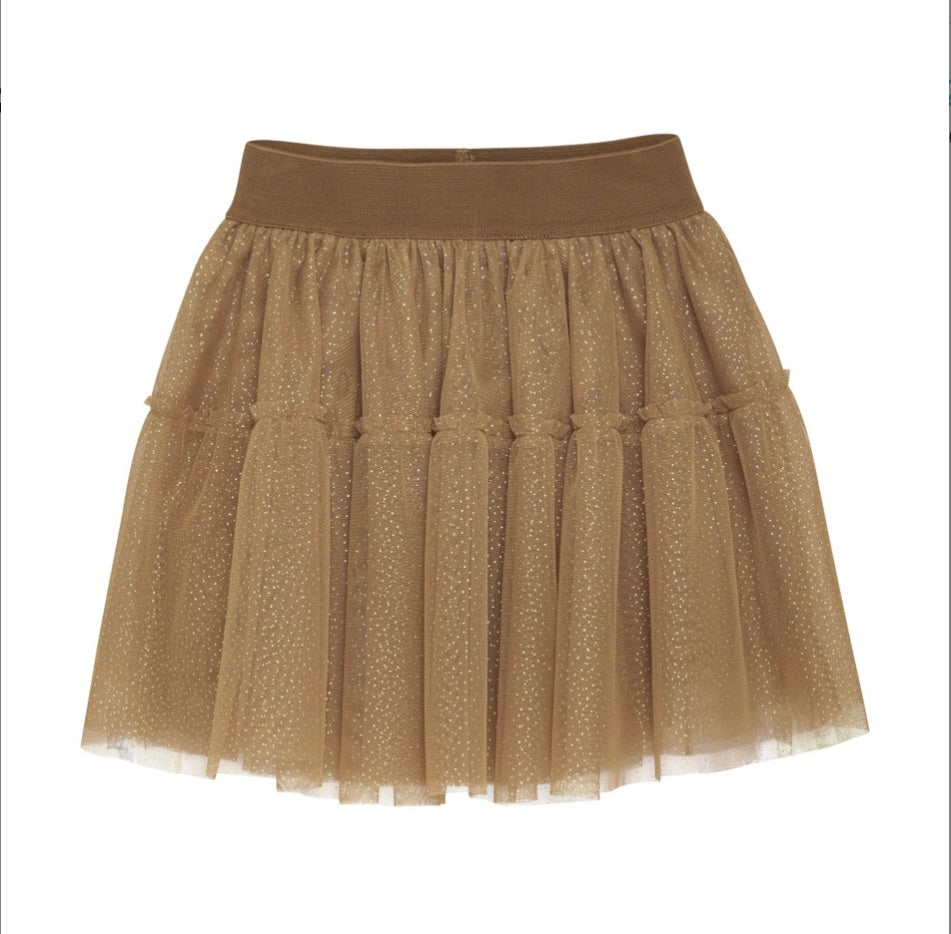 Minymo Skirt W. Mesh Giltter - Thrush