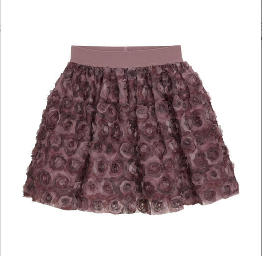 Minymo Skirt W. Mesh Flowers - Deco Rose