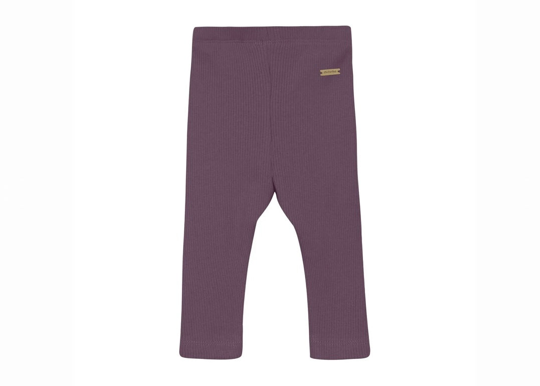 Minymo Legging RIB - Black Plum