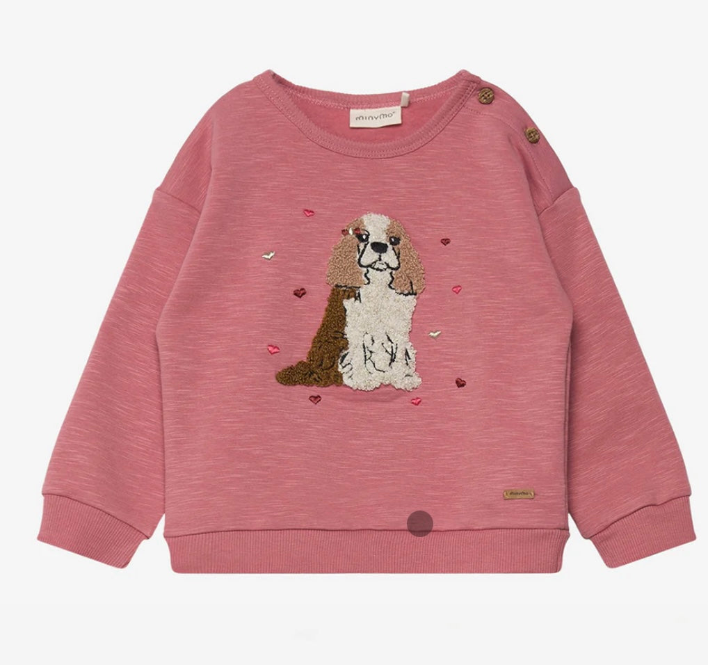 Minymo Sweatshirt - Chien - Dusty Rose