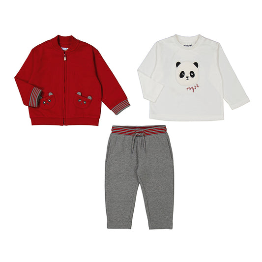 Mayoral 3 piece Tracksuit with t-shirt panda motif