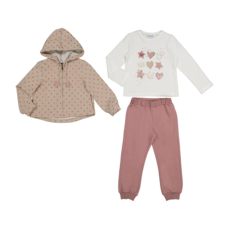 Mayoral 3-piece tracksuit set stars for girls