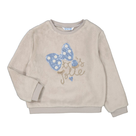 Mayoral Faux-fur sweatshirt for girls