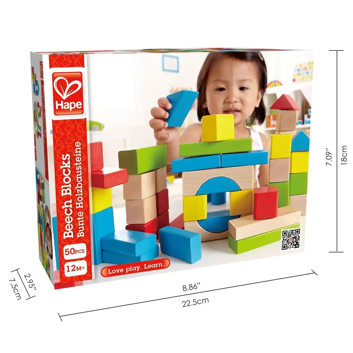 Hape® Maple Wood Kids Building Blocks