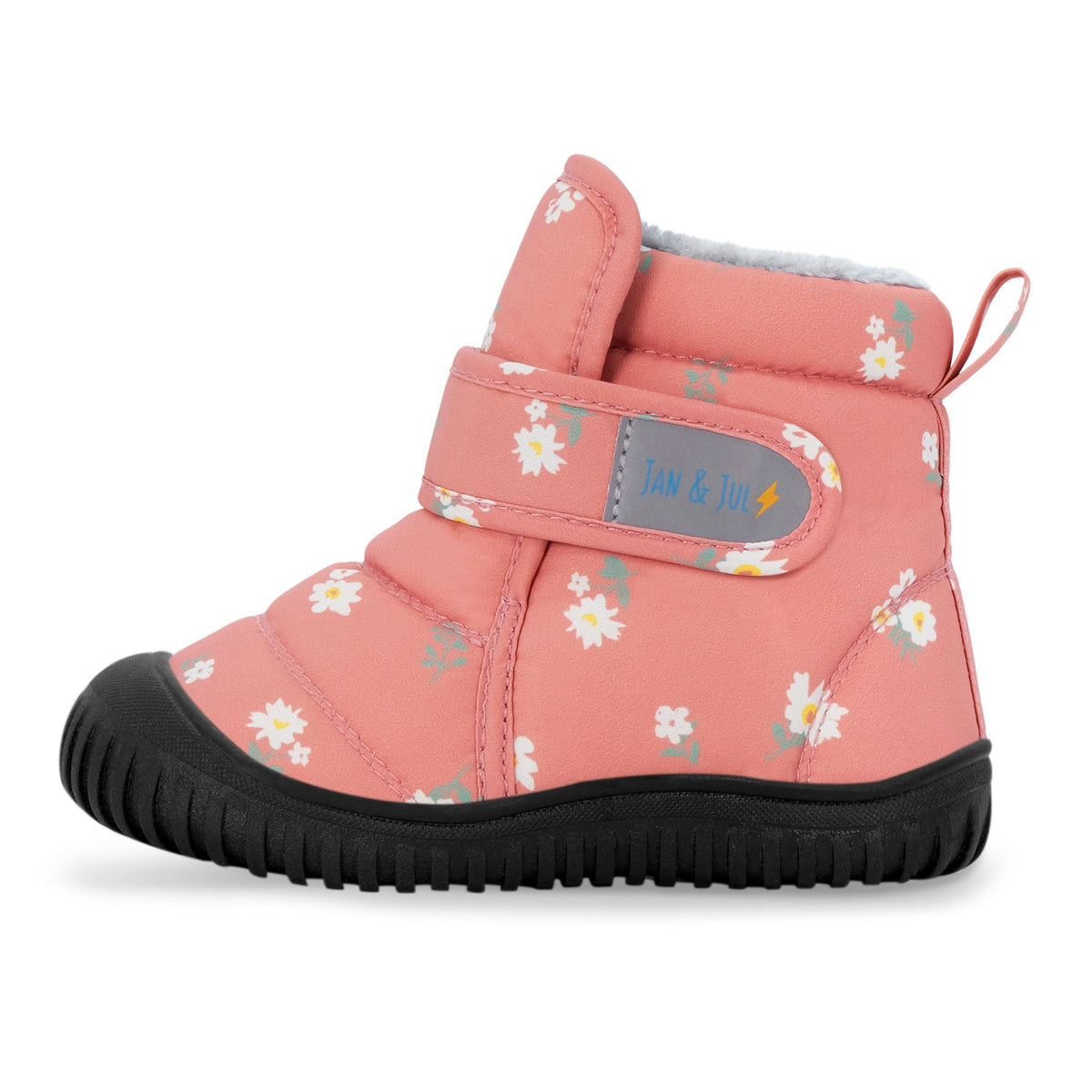 Jan & Jul Toasty-Dry Booties in Apricot Flower - side view