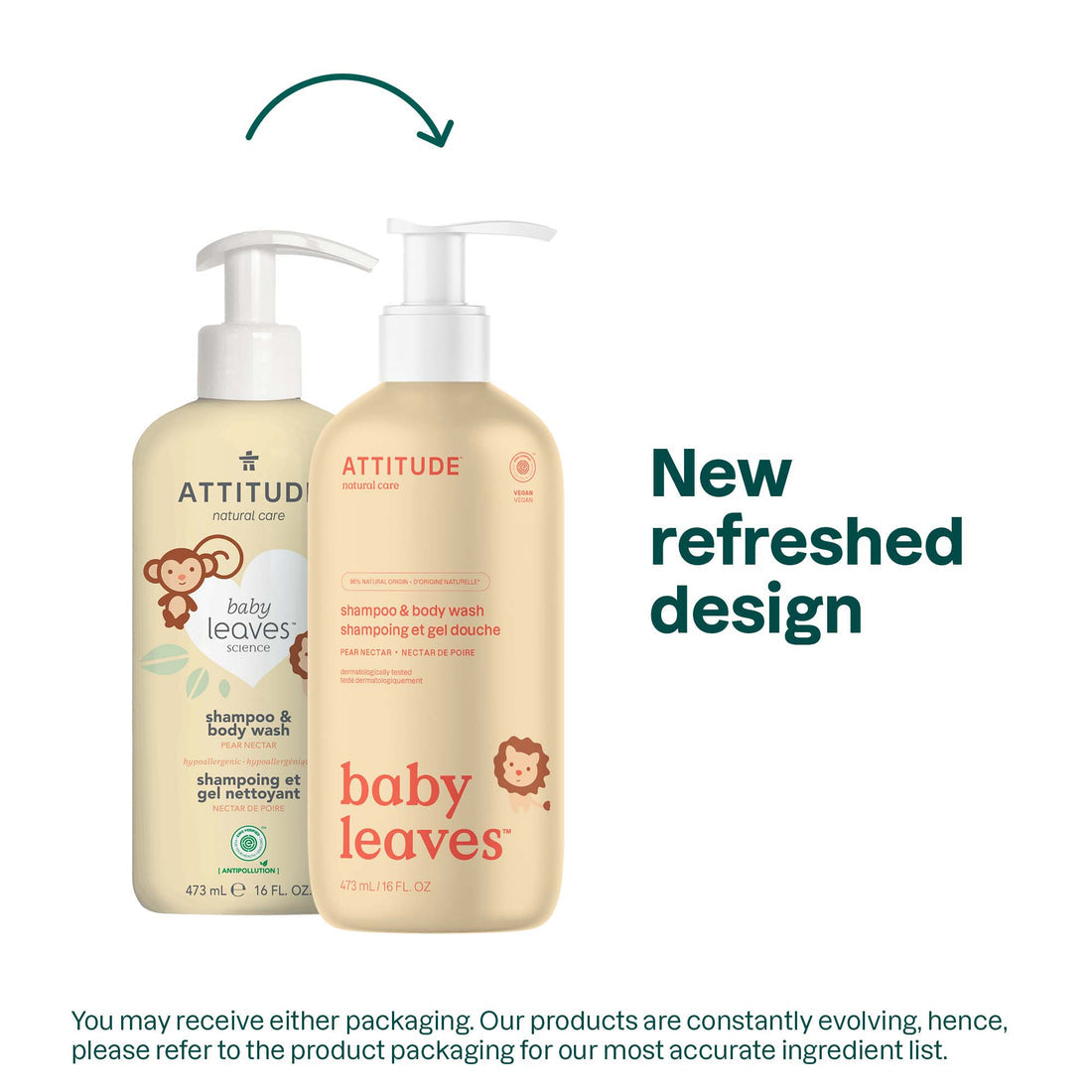 ATTITUDE 2-in-1 Shampoo & Body Wash: Baby Leaves