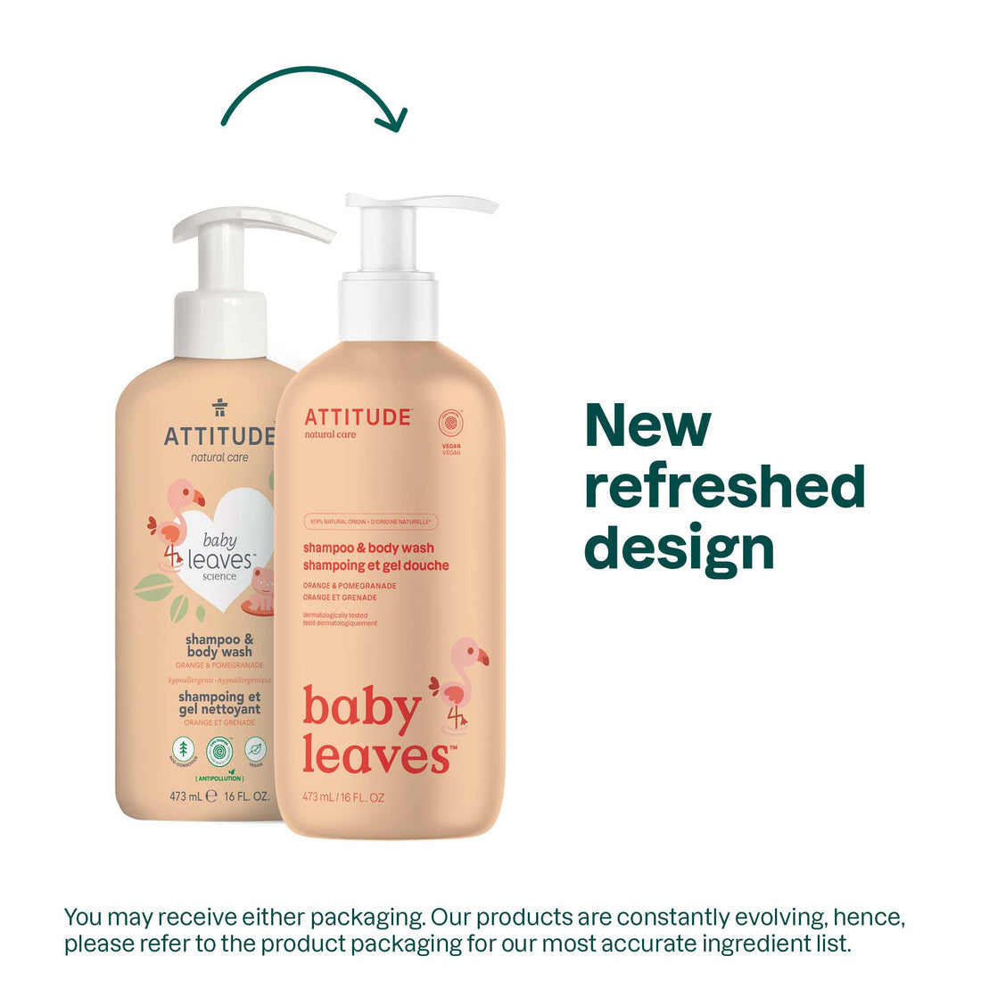 ATTITUDE 2-in-1 Shampoo & Body Wash: Baby Leaves