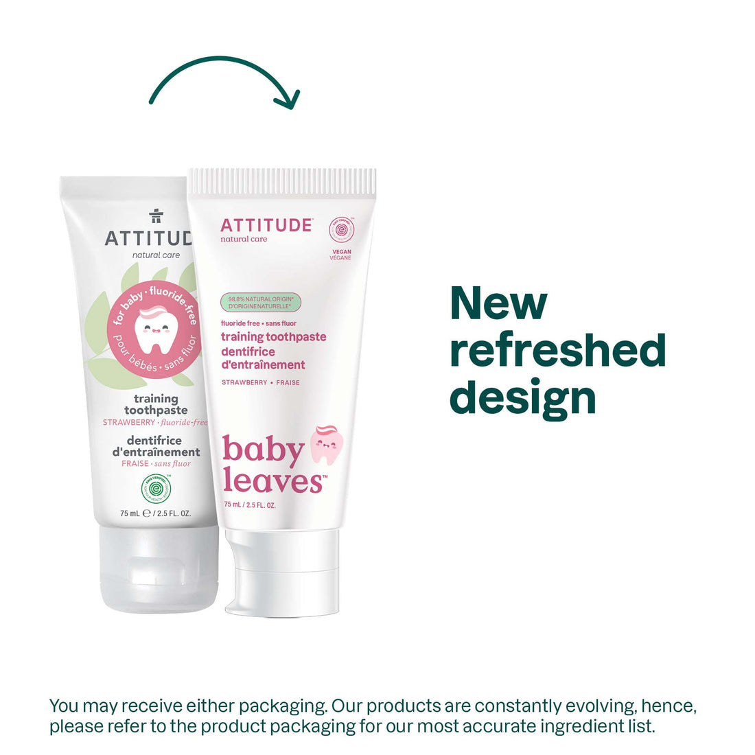 ATTITUDE Fluoride free Training Toothpaste baby leaves™