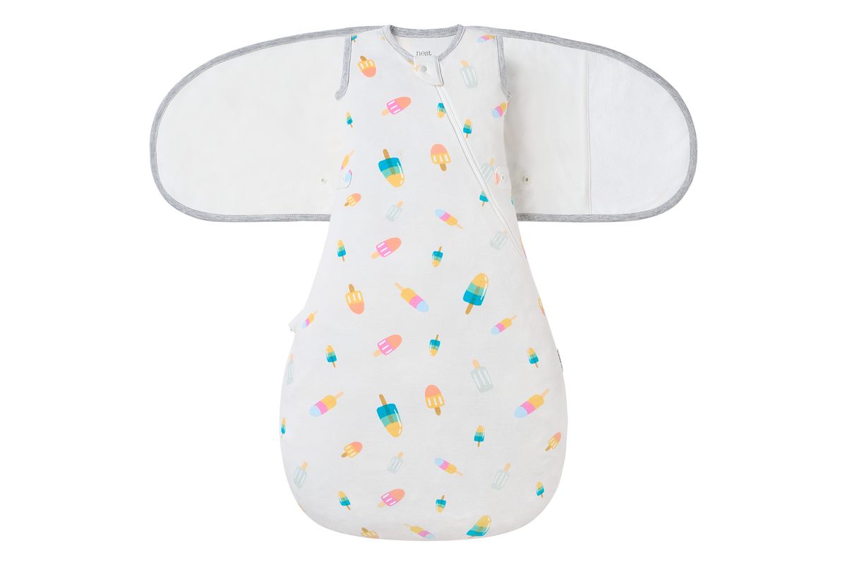 Nest Designs Startle Stop Sleep Bag 0.5 TOG (Organic Cotton)-Summer Pops