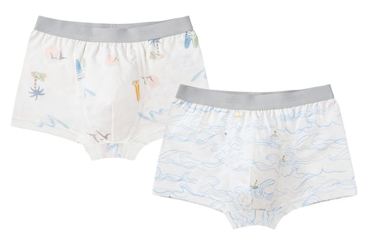 Nest Designs Boys Boxer Briefs Underwear (Bamboo, 2 Pack) - Surf Camp