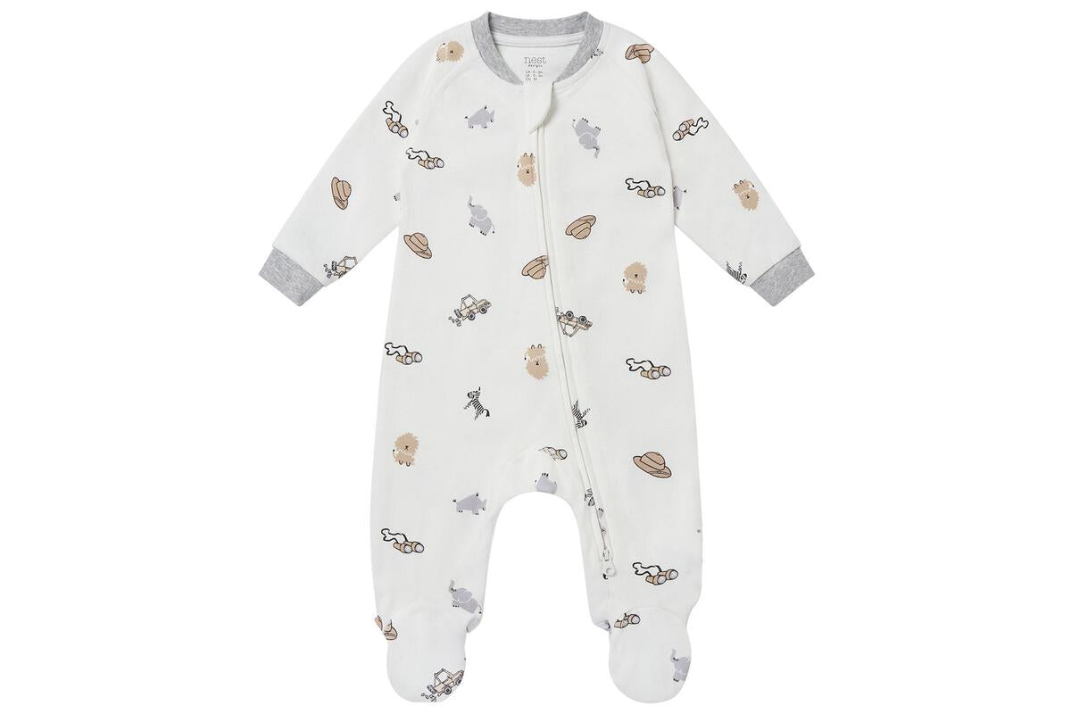 Nest Designs Long Sleeve Footed Sleeper (Organic Cotton) - Safawhee!