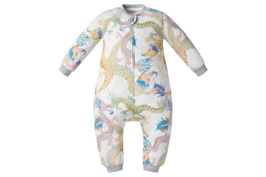 Nest Designs Quilted Long Sleeve Romper (Bamboo Jersey) - Dragon Dance